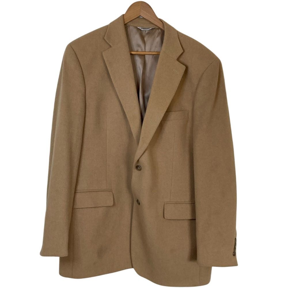 Joseph & Feiss‎ Mens 100% Camelhair Blazer Sport Coat 44L Tan 2 Button Classic